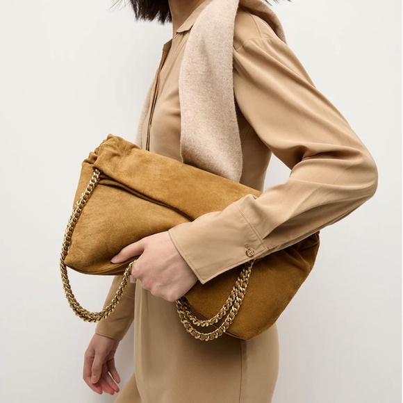 Veronica Beard Brown Suede Slouch Shoulder Bag - Picture 3 of 6